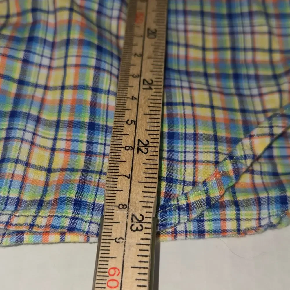 Ralph Lauren Youth Medium 10/12 Plaid Shirt Button Down Blue‎ Pony Vacation